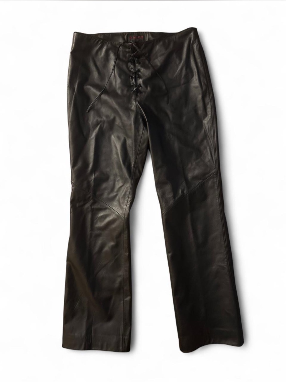 Ralph Lauren Black Leather Bootcut Jeans
